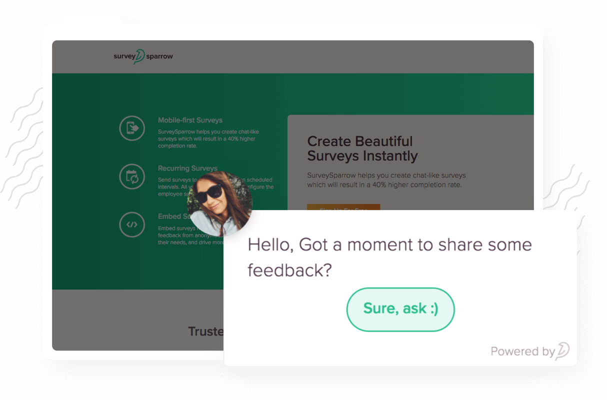 embedded feedback surveys for websites products surveysparrow